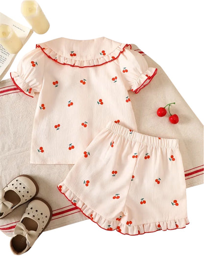 2-3yrs Two Piece Cherry Short Set