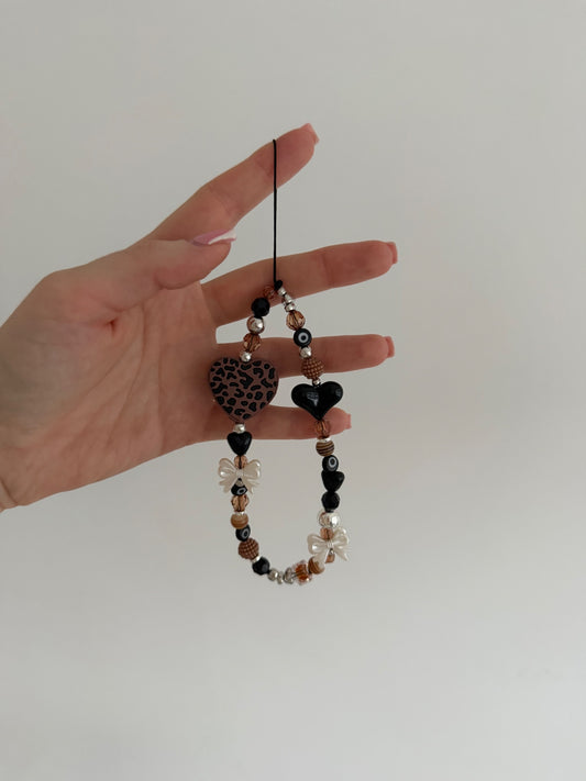 ‘Leopard’ phone charm - silver
