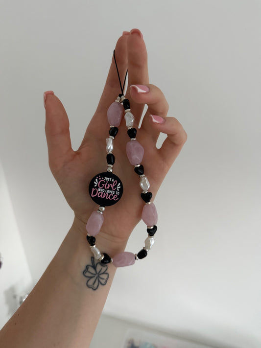 ‘Girl who loves dance’ phone charm - silver