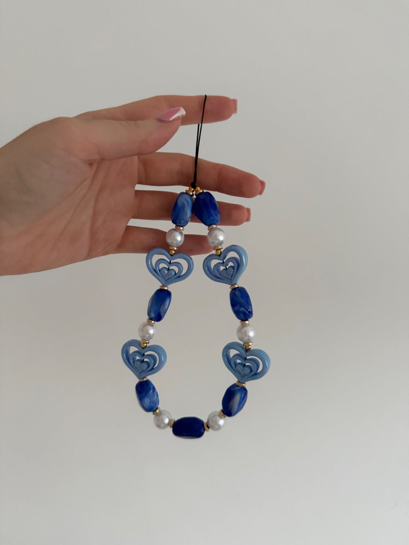 Sweetheart phone charm -  blue/gold