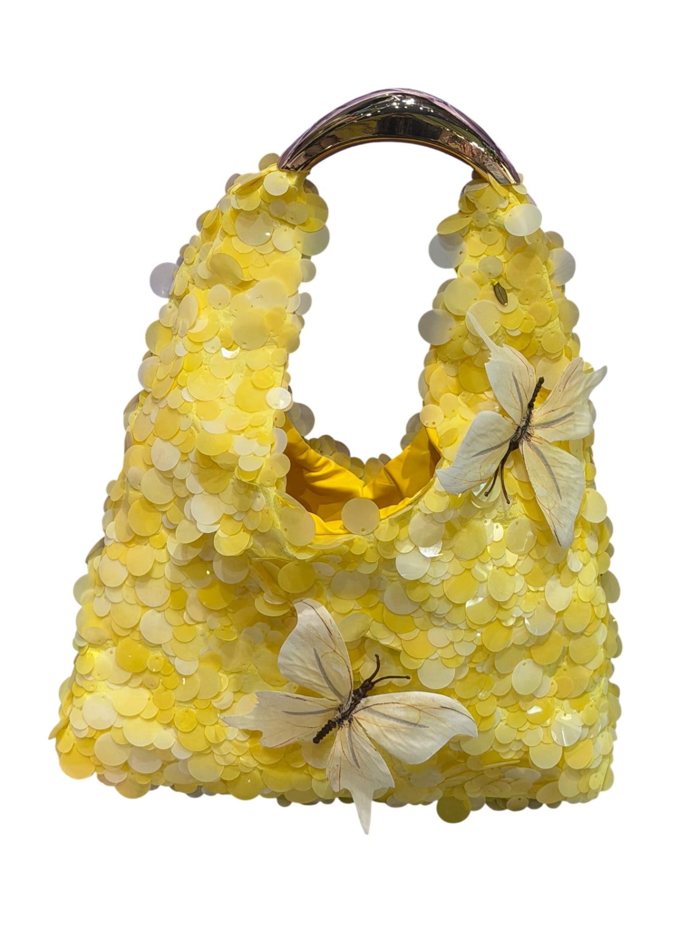 Yellow Sequin Butterfly Bag