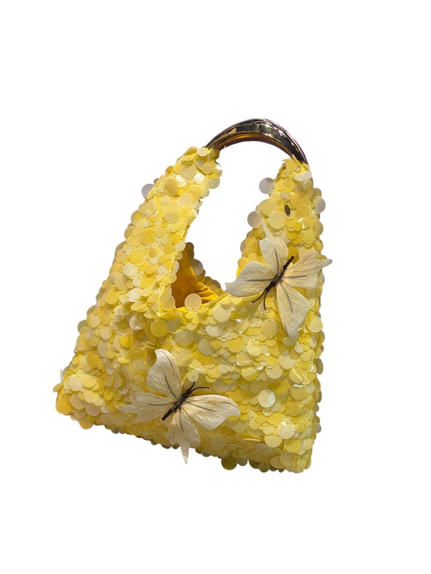 Yellow Sequin Butterfly Bag