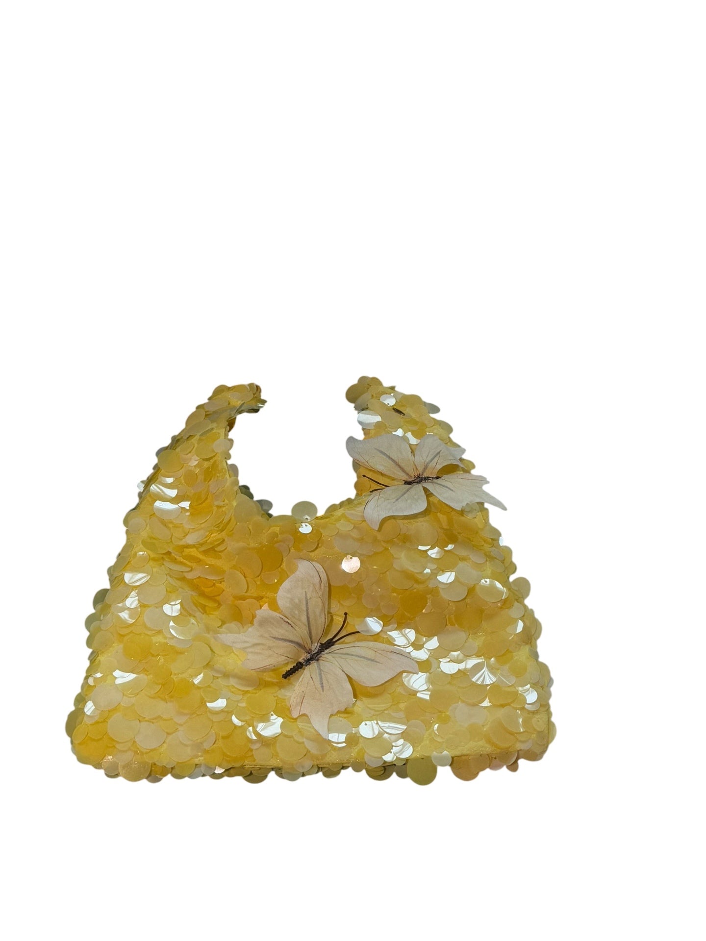 Yellow Sequin Butterfly Bag