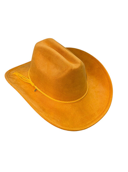 Yellow Suede Style Cowboy Hat Adjustable