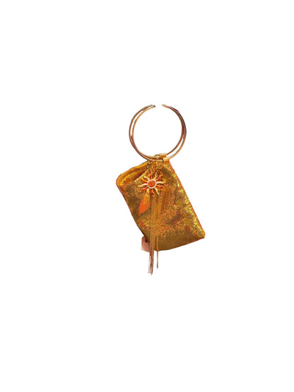 Gold Sequin Bag with Sun Chain Charms