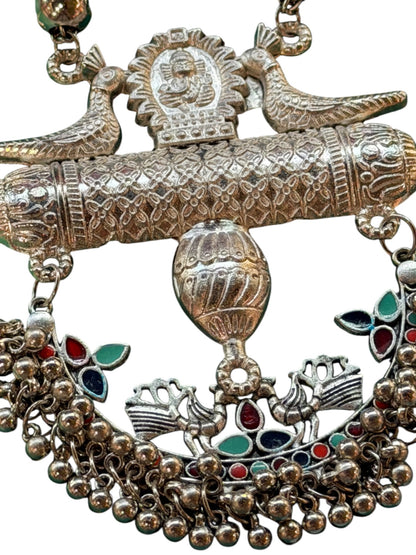 Bali Peacock Vintage Silver Necklace