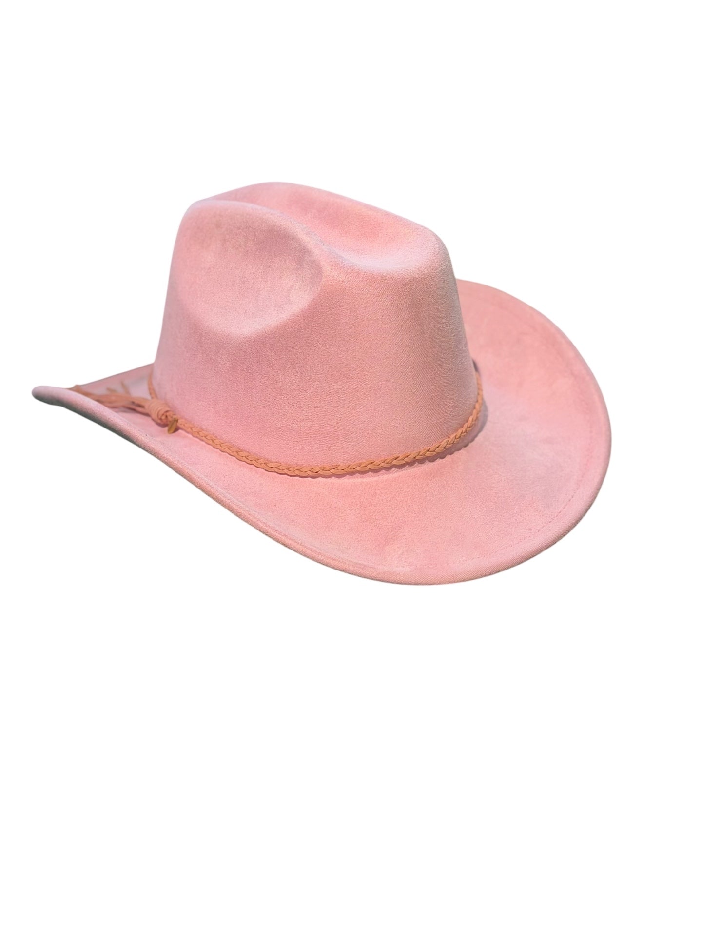 Pink Suede Style Cowboy Hat Adjustable