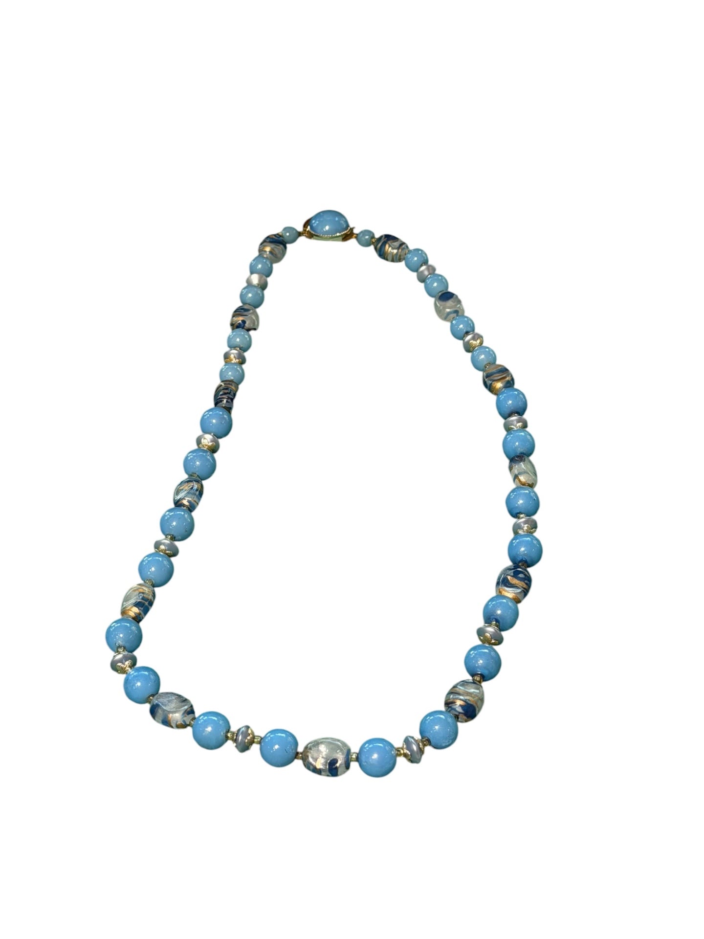 Vintage Blue Bead Necklace