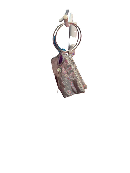 Silver Sequin Bag with Purple Agate