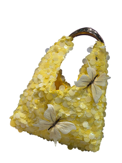 Yellow Sequin Butterfly Bag