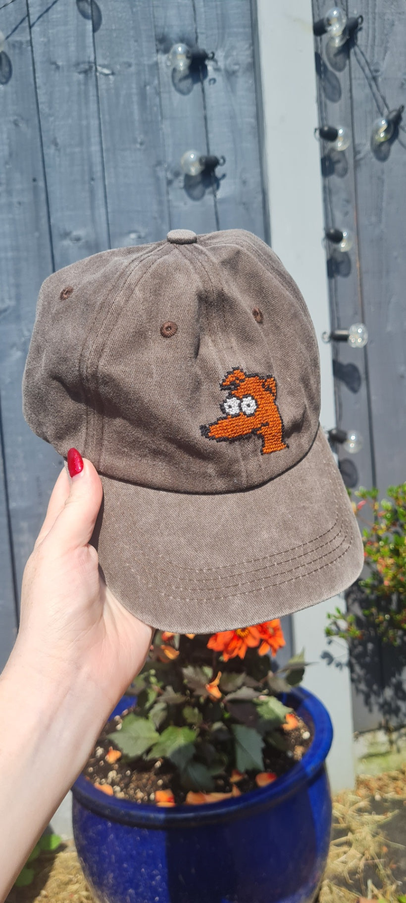 Santas Little Helper Simpsons Cross Stitch Cap