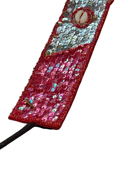 Red Sequin Shell Belt