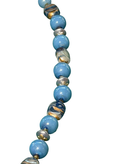 Vintage Blue Bead Necklace