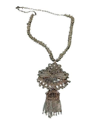 Bali Peacock Vintage Silver Necklace