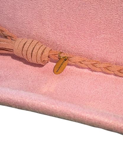 Pink Suede Style Cowboy Hat Adjustable