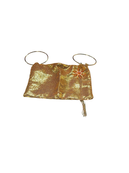 Gold Sequin Bag with Sun Chain Charms