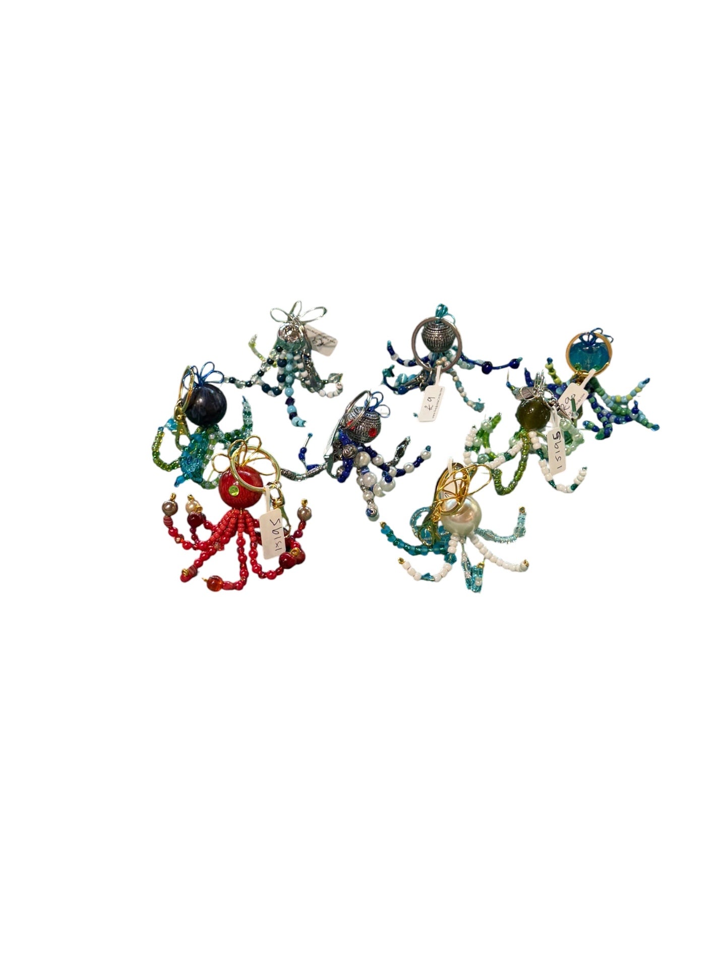 Octopus Beaded Key Chain Bag Charm Mix Small