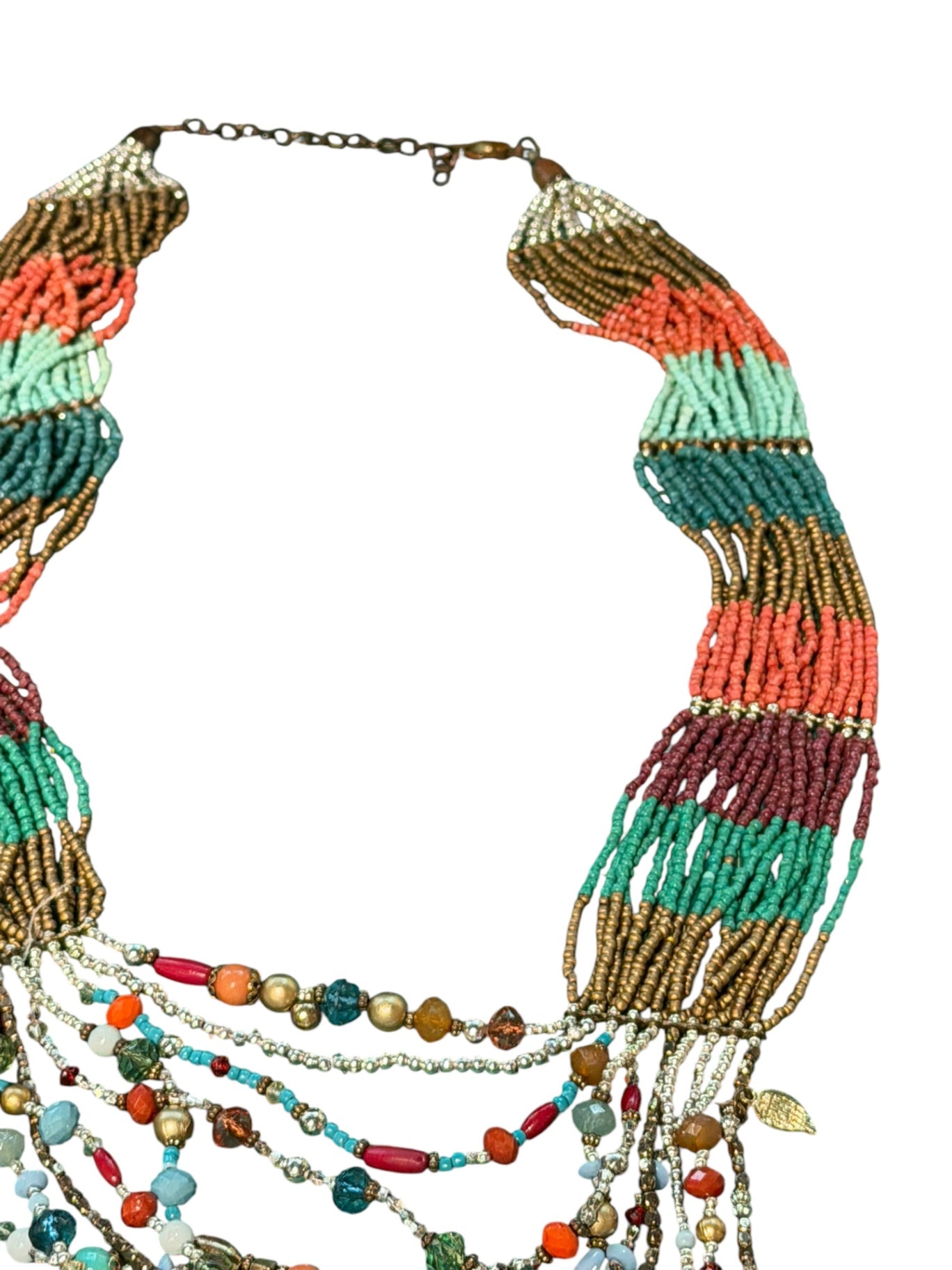 Vintage Beaded Charm Necklace 