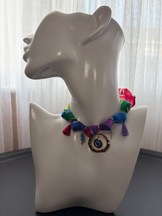 Colourful bandana necklace 