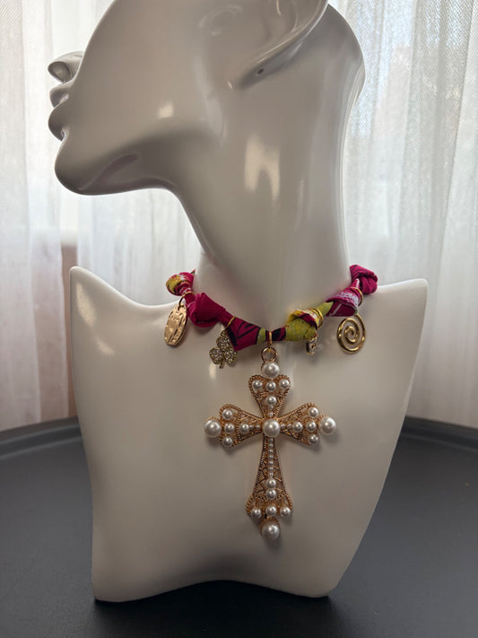 Colourful bandana necklace 