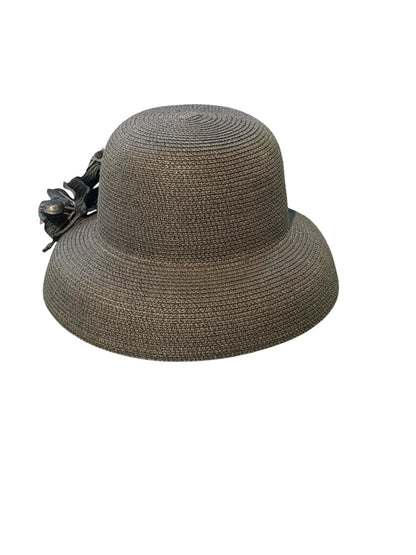 Black Straw Orchid Hat