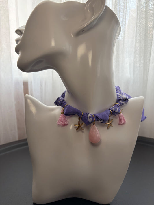 Purple bandana necklace 