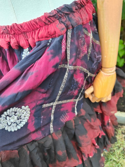Wanderlust maxi skirt -Red lots of fabric layers