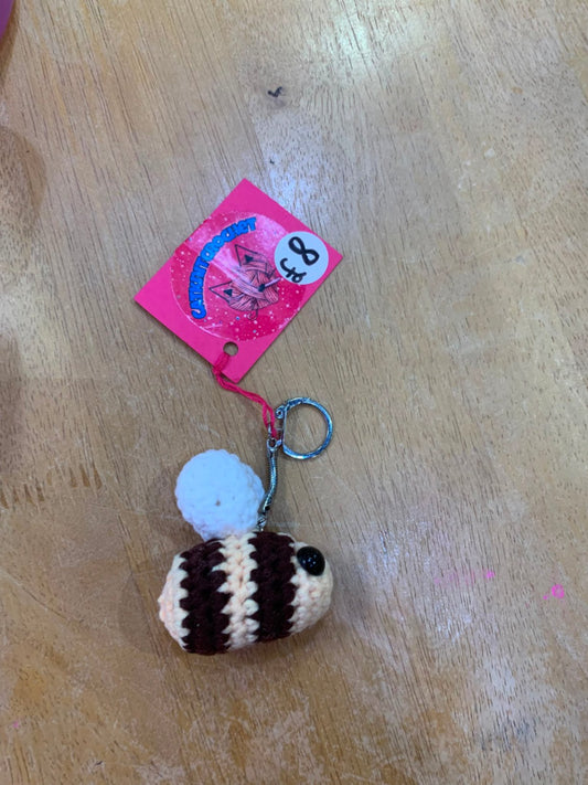 Crochet bee keychain