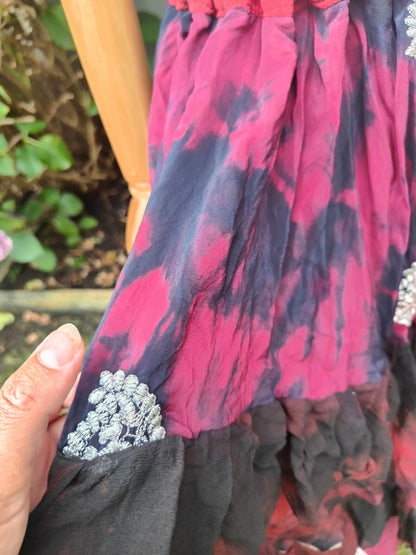 Wanderlust maxi skirt -Red lots of fabric layers