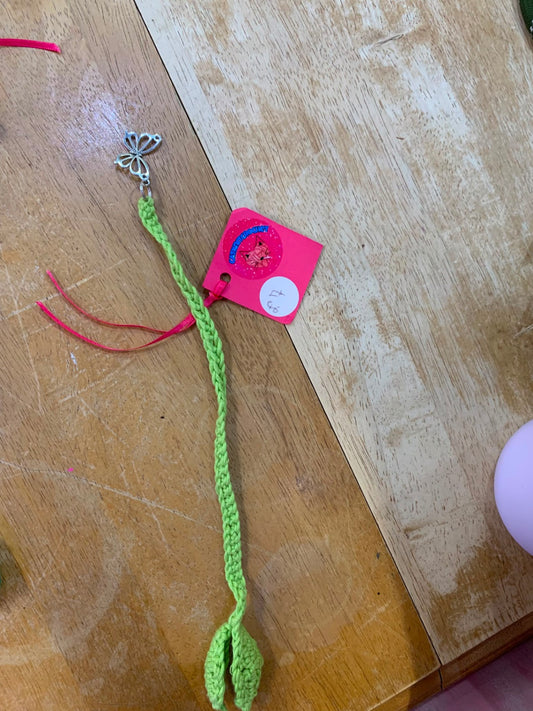 Crochet bookmark with butterfly