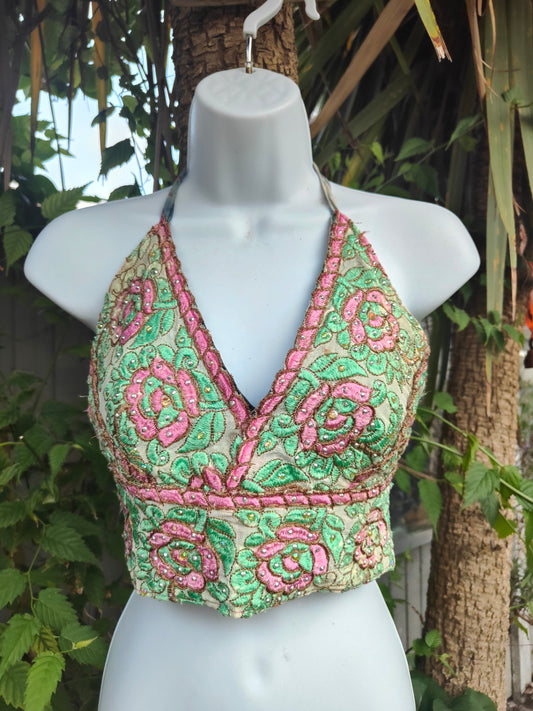 Halter Jewel Bralette Top
