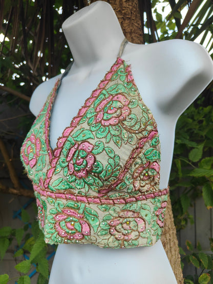 Halter Jewel Bralette Top