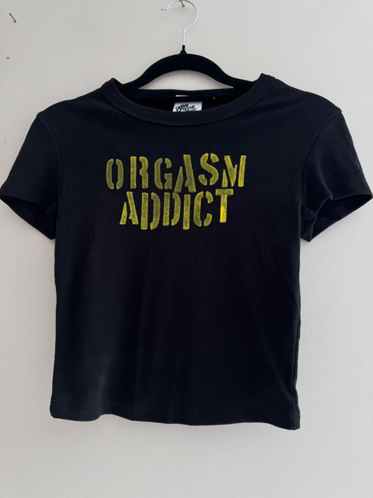 orgasm addict baby tee