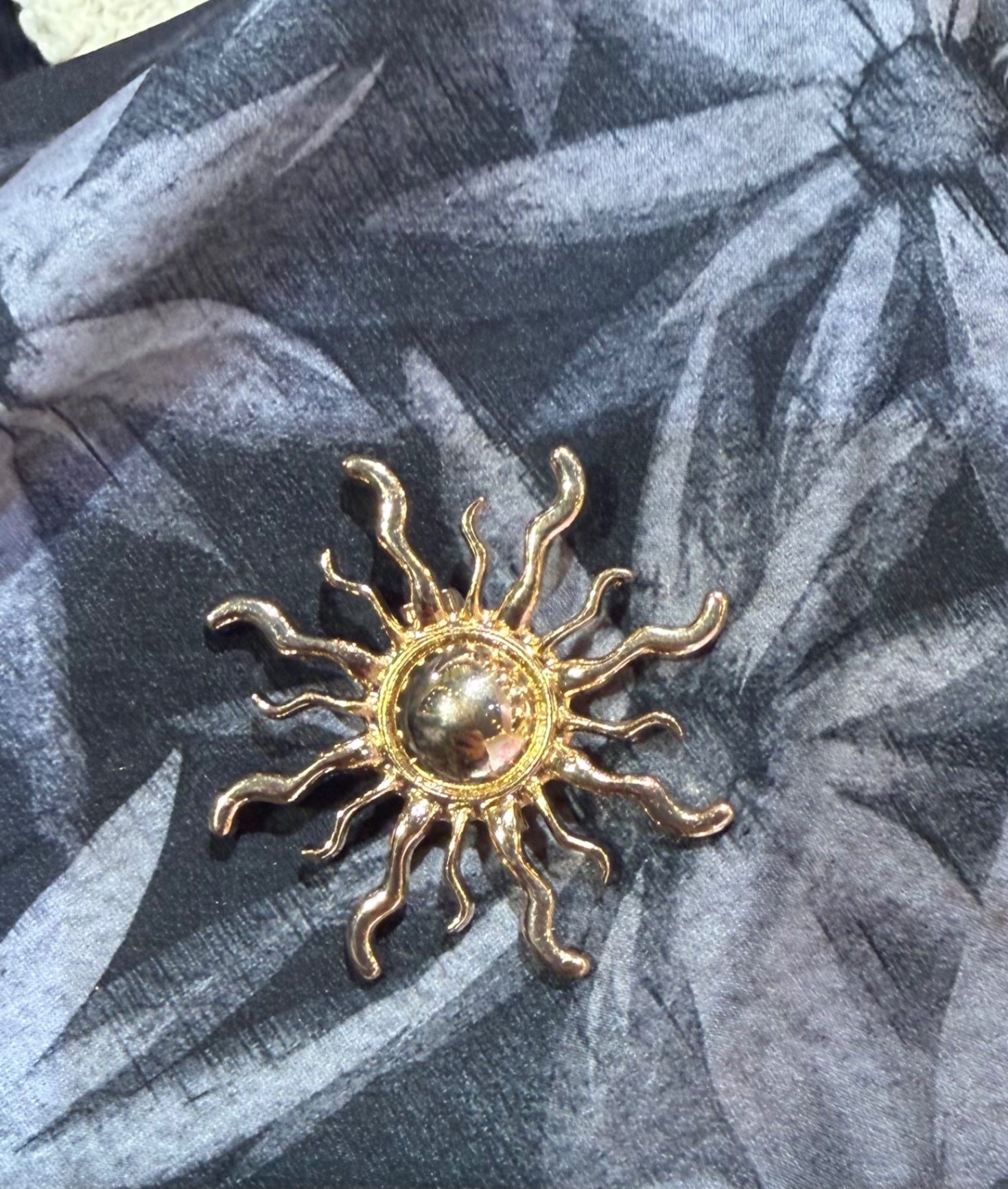 Gold Sun Brooch