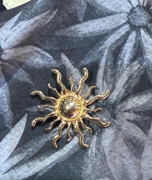 Gold Sun Brooch
