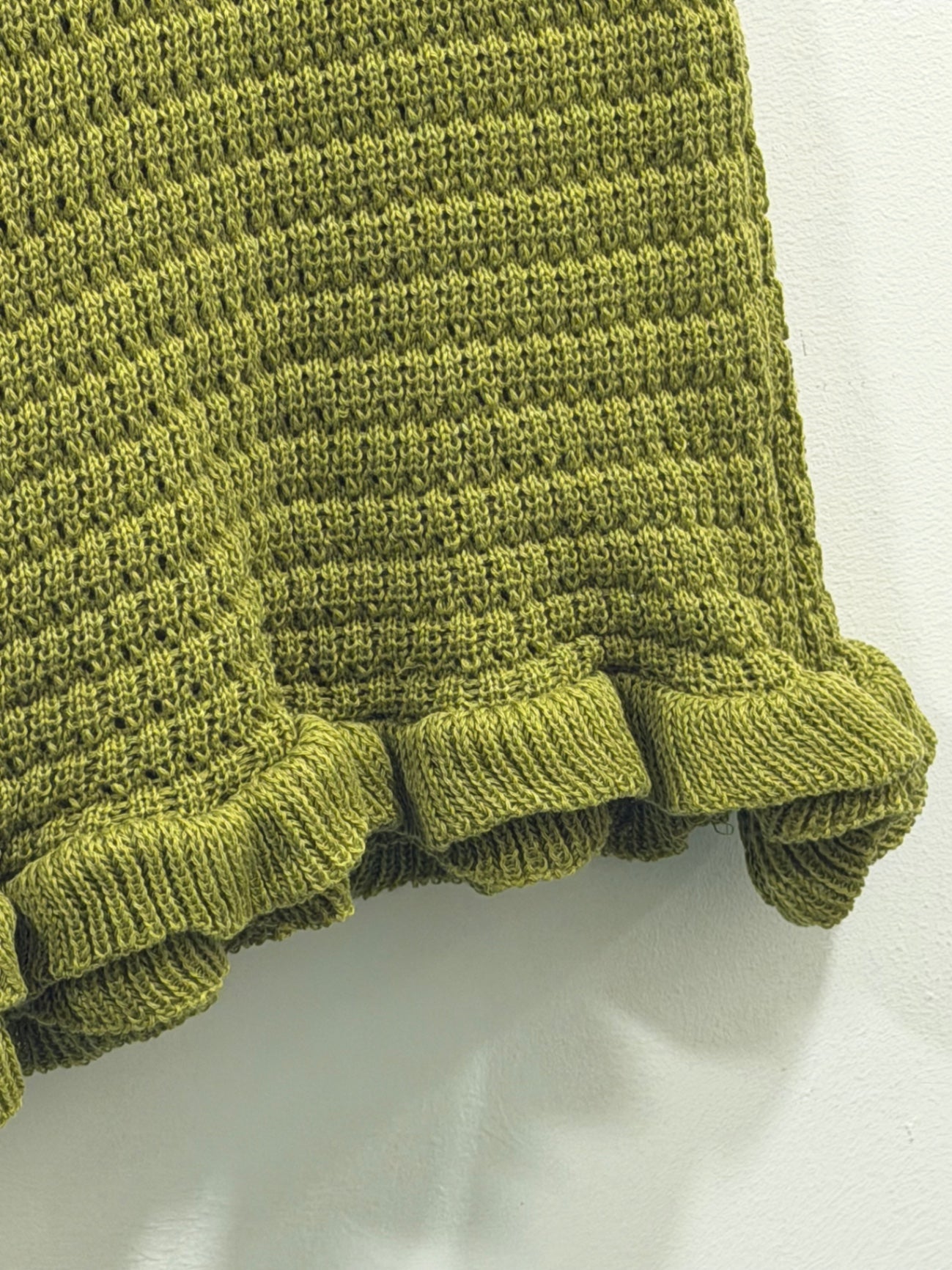 Green Crochet Dress With Shell Detail