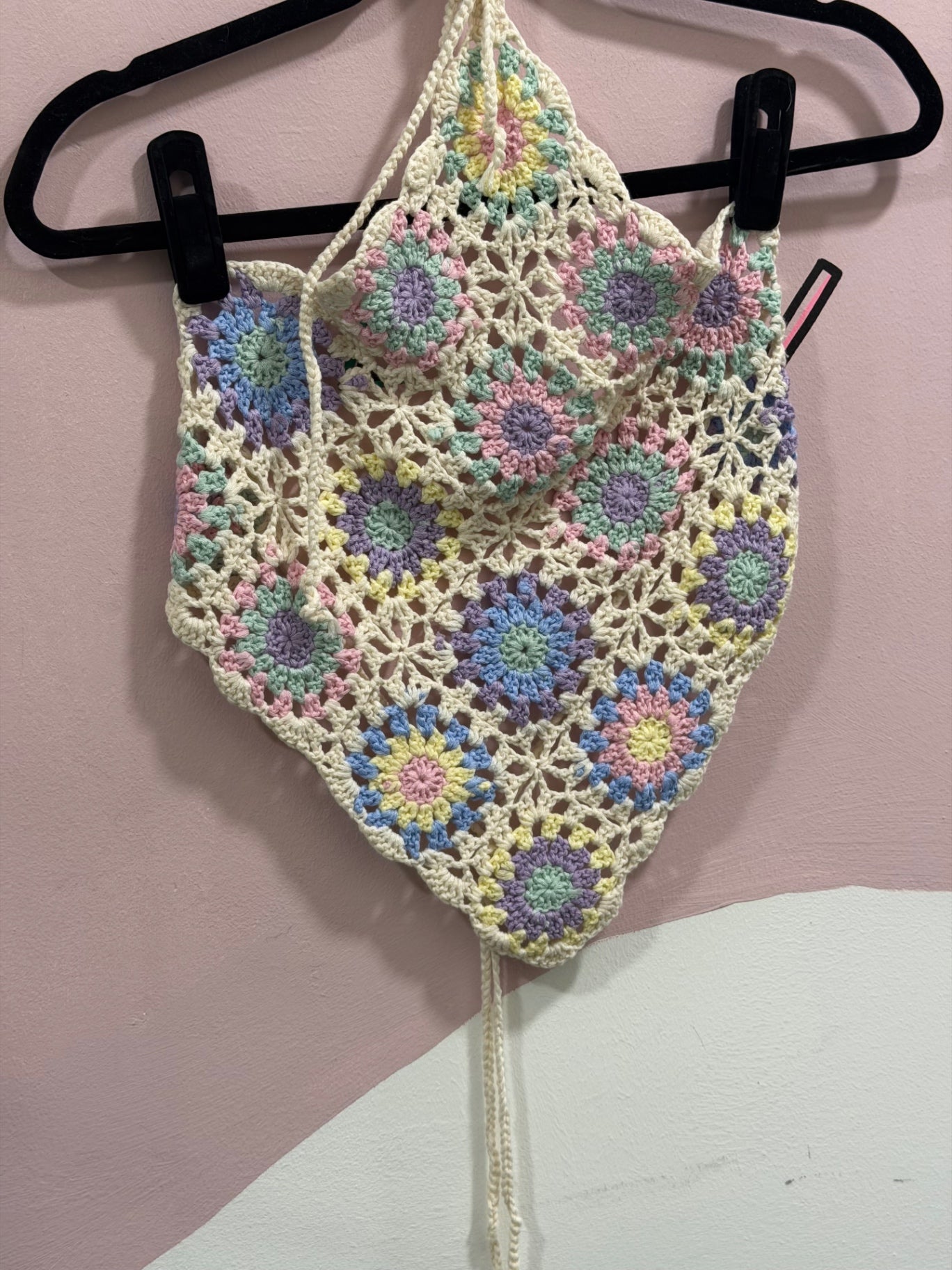 Cream Pastel Crochet Top
