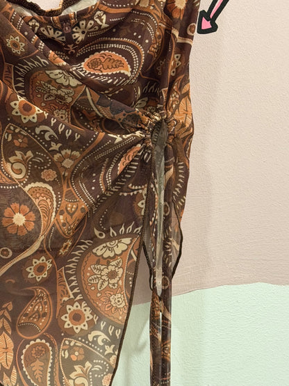 Brown Paisley Top