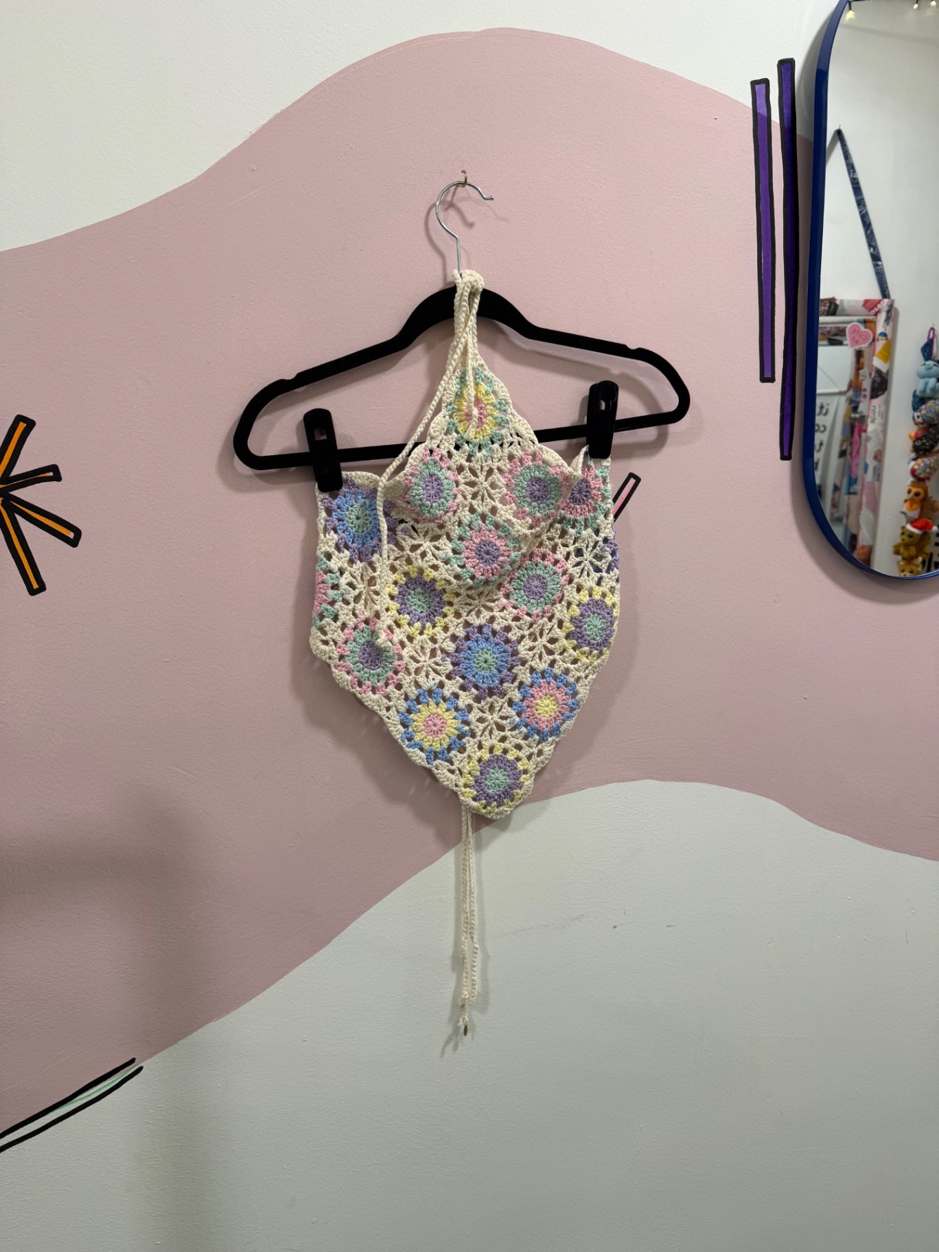 Cream Pastel Crochet Top