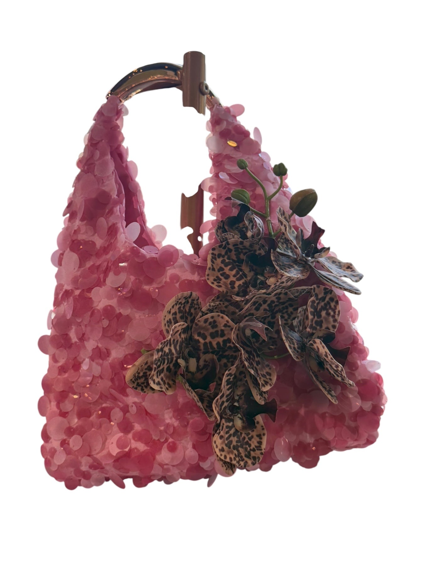 Pink Sequin Orchid Bag 
