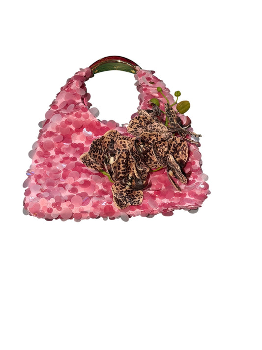 Pink Sequin Orchid Bag