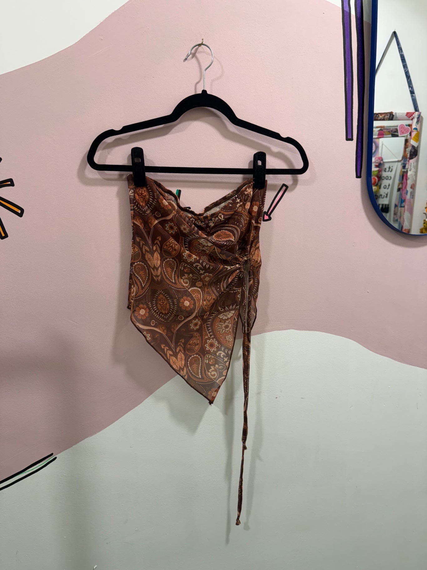 Brown Paisley Top