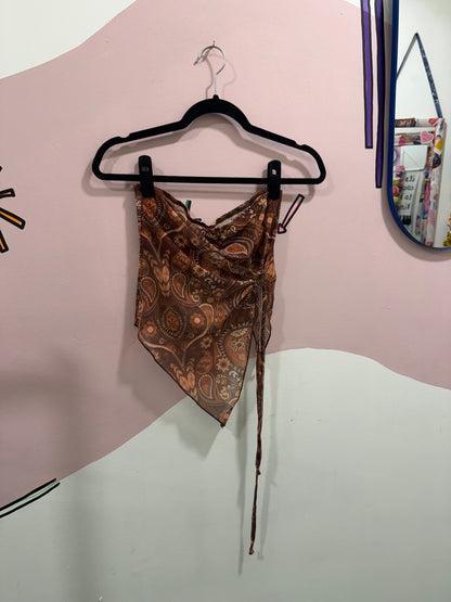 Brown Paisley Top