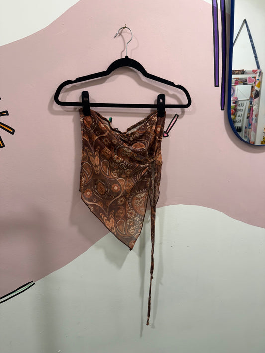 Brown Paisley Top