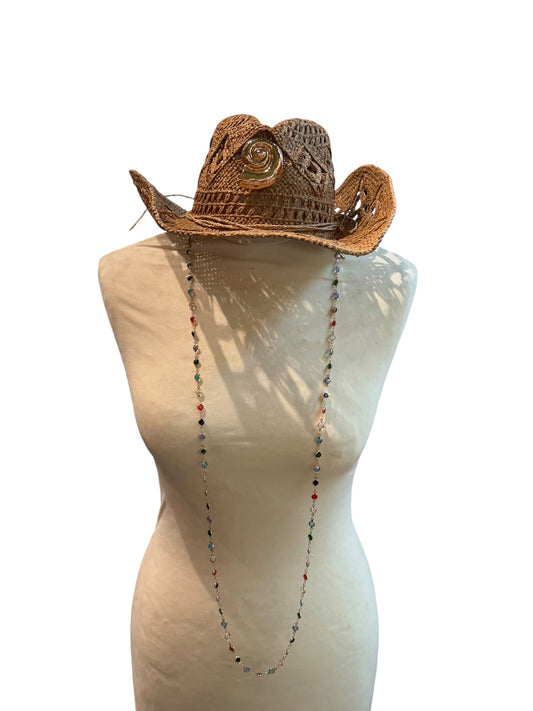 Conch Shell Beach Hat Beige Gold