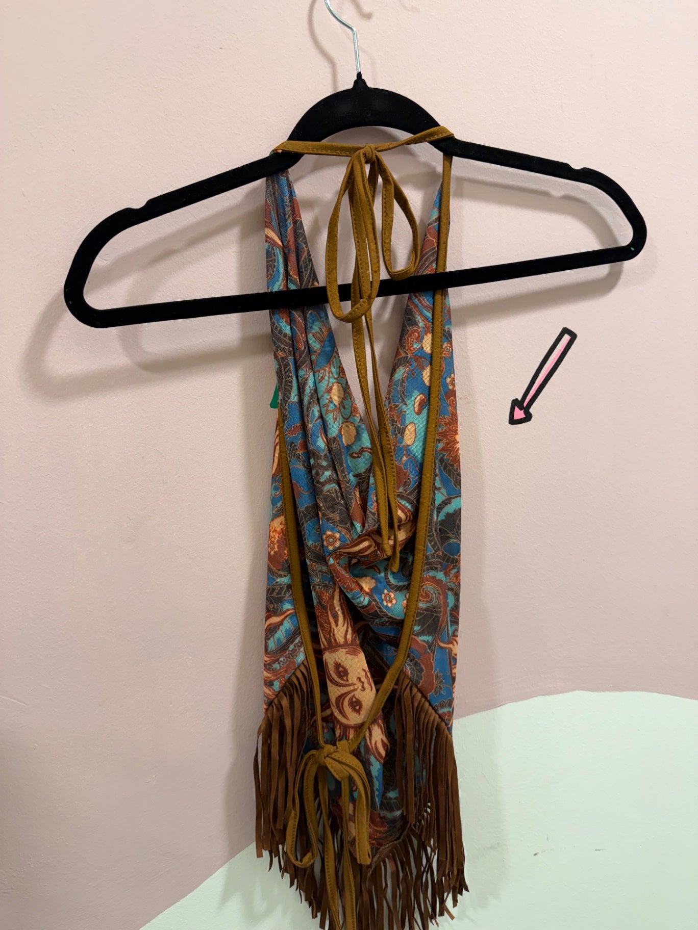 Sun Tassel Halter neck Top