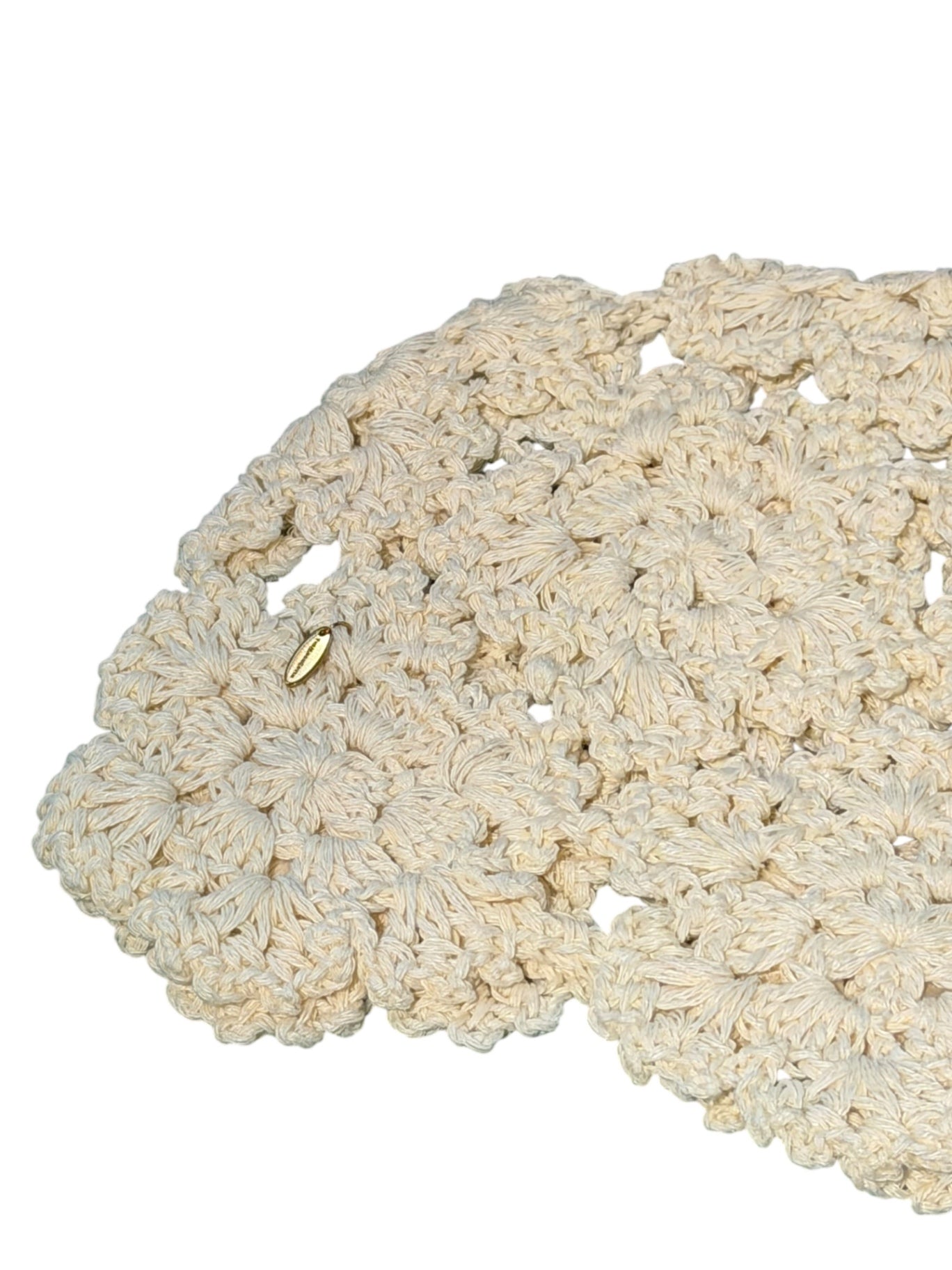 Flower Crochet Cap Hat Cream