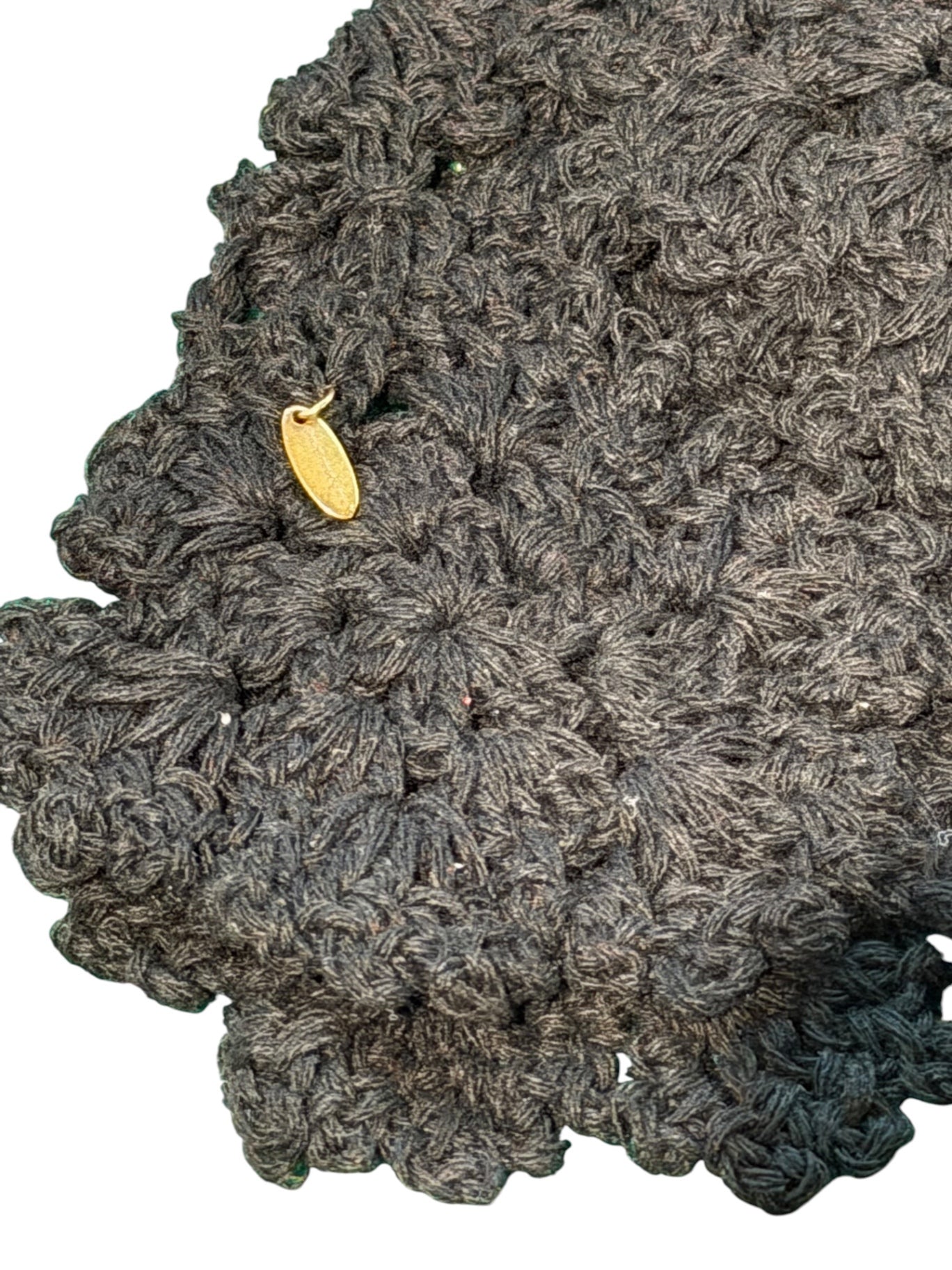 Flower Crochet Cap Hat Black