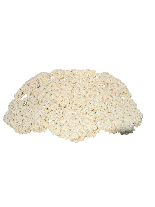 Flower Crochet Cap Hat Cream