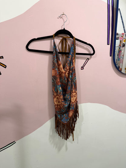 Sun Tassel Halter neck Top